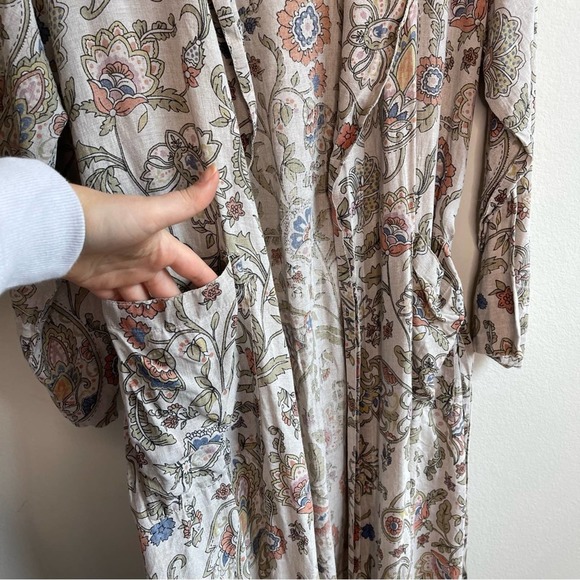 FLAX Linen Paisley Robe - Picture 8 of 11